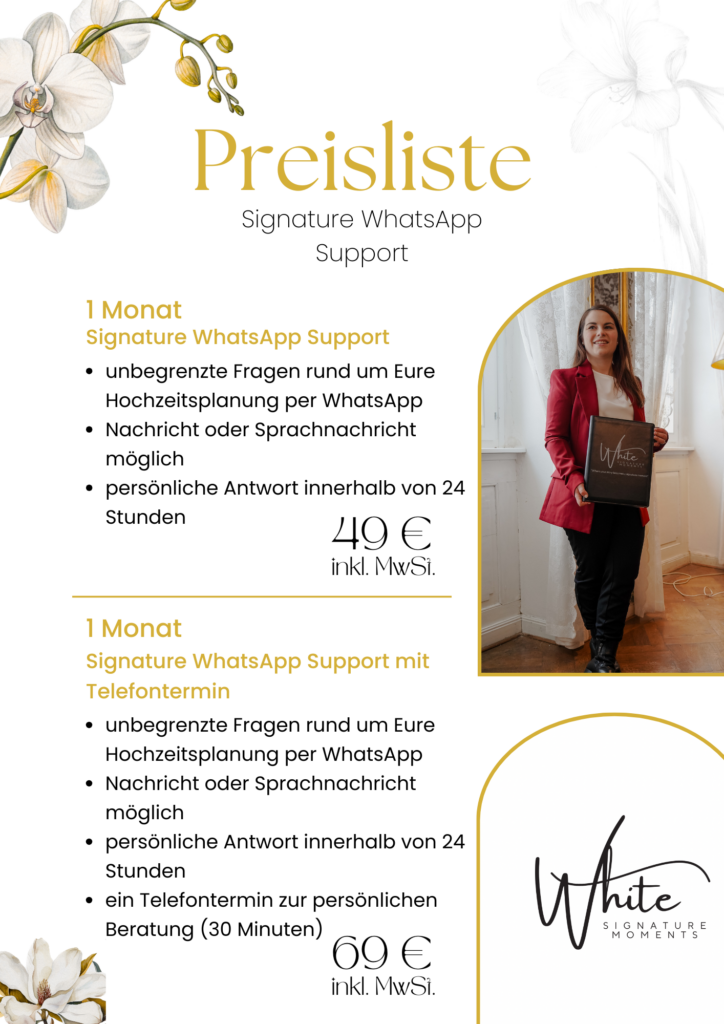 Beratung Hochzeitsplanung WhatsApp