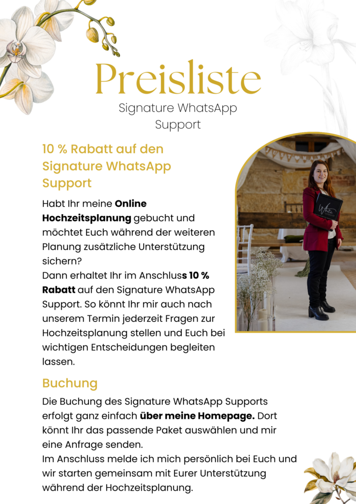 Hochzeit selbst planen White Signature Moments