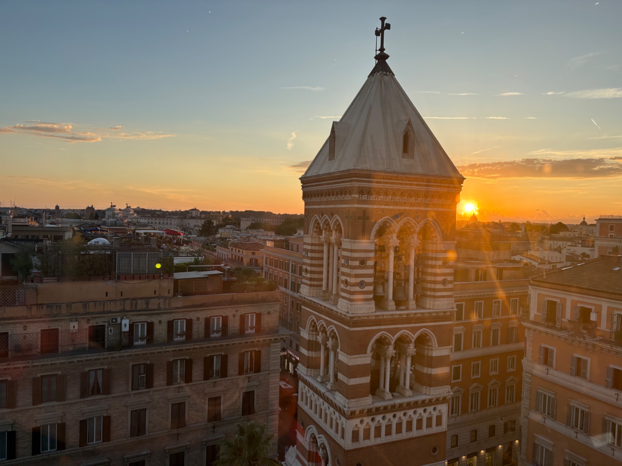 Sunset at Rooftop La Griffe above Rome